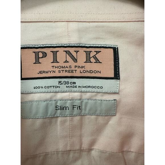 Thomas Pink French Cuff Light Pink Slim Fit 15/38 Dress Shirt Button Down Cotton - Picture 3 of 5
